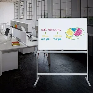 Mobile Dry Erase Double Sided Magnetic Whiteboard Stand With Aluminum Frame