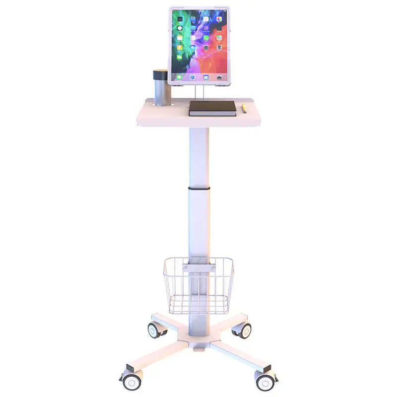All in one workstation Height Adjustable Mobile Medical Laptop Cart Tablet VESA Hospital trolley for dental clinic