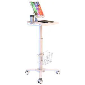 All in one workstation Height Adjustable Mobile Medical Laptop Cart Tablet VESA Hospital trolley for dental clinic
