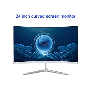 24-inch Curved screen display 1920*1080, VGA,  white desktop computer monitor Office games