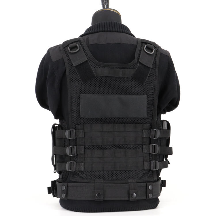 Chaleco MOLLE táctico de malla negra