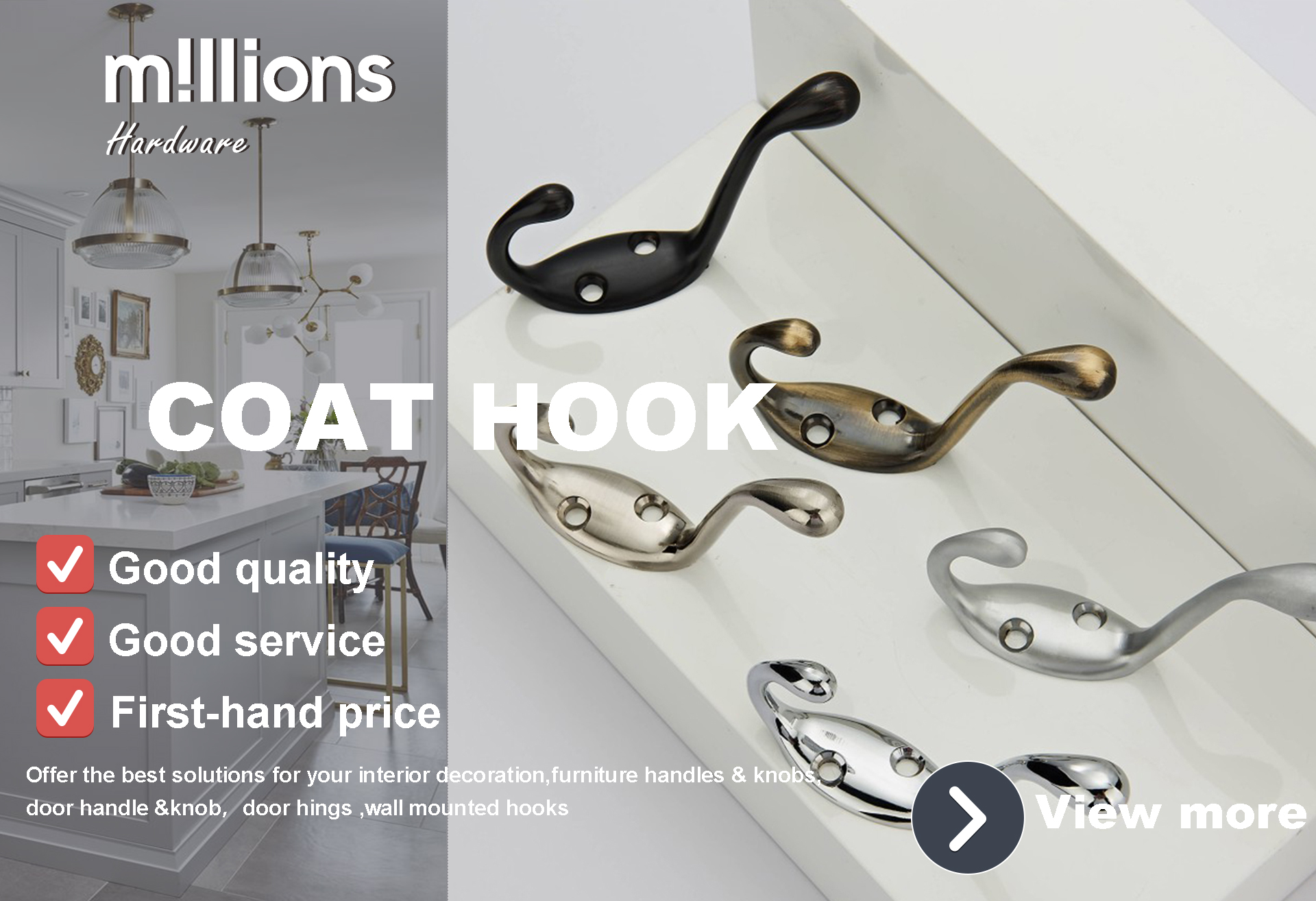 Coat hooks - , Manufacturer – WENZHOU MILLIONS TECHNOLOGY CO.,LTD