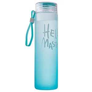 New bpa free custom colorful glass travel water bottle