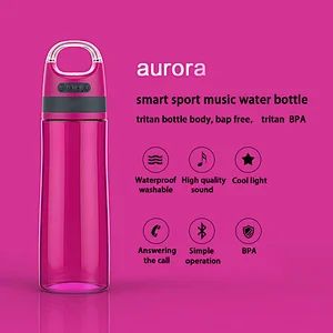 Rose Red Plastic Sport Outdoor Music Water Bottle
