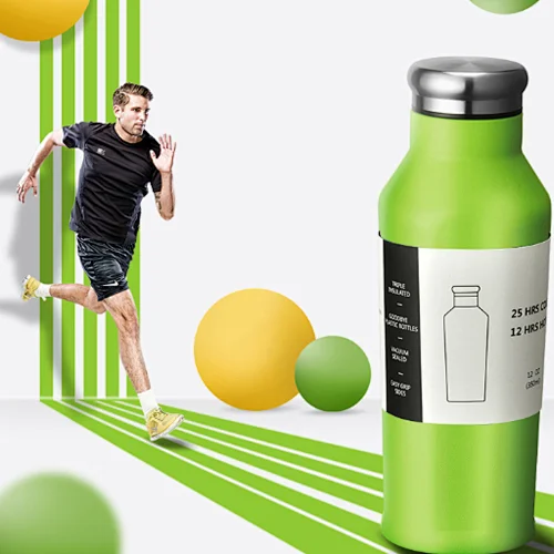 Stainless Steel Water Bottle Custom Logo Sport Double Wall Vacuum Insulated Drinking Flask