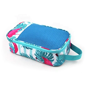 600D polyester durable fashional shoes bag with colorful printed,shoes bag for kids or for travel,convenient shoes bag