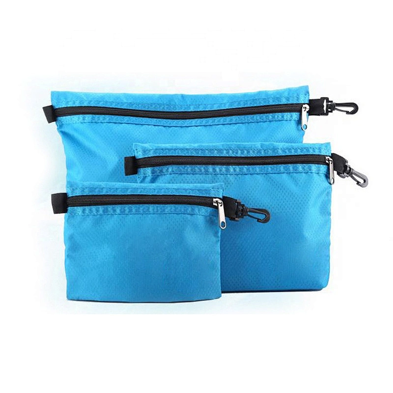 Hot Selling Portable Durable Water Resistant Polyester Carry On 3 PCS Toiletry Bag Ses With Zipper For Travel Gym Sport