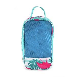 600D polyester durable fashional shoes bag with colorful printed,shoes bag for kids or for travel,convenient shoes bag