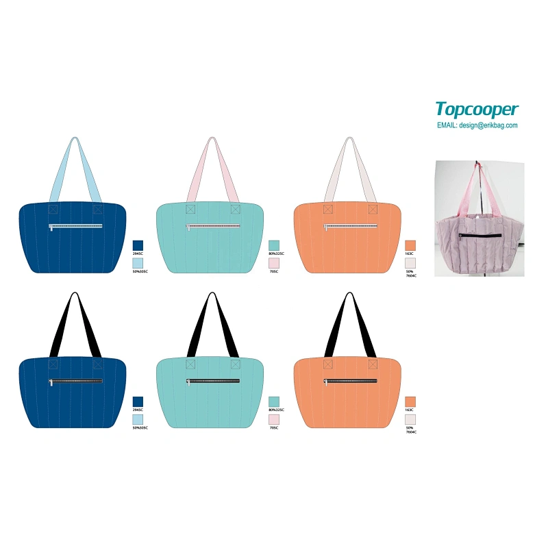 Erik Usable Nylon Tote Bag With Zipper Pocket For Travel Shopping And Weekend