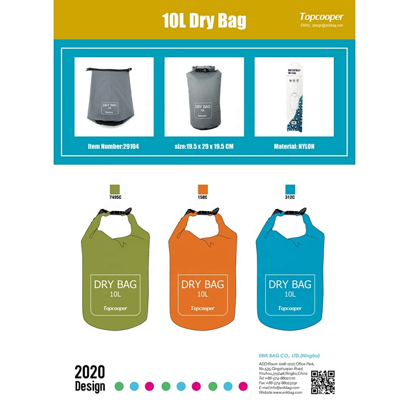 Topcooper New Design Ultra Lightweight Airtight Yet Durable Nylon Waterproof Bag For Swimming Outdoor Activities