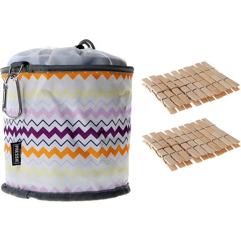 Erik Hot Selling Premium Polyester Peg Bag With Hanger Clips For Outdoor Home Kitchen