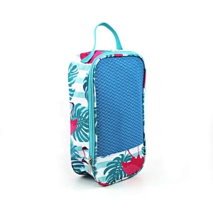 600D polyester durable fashional shoes bag with colorful printed,shoes bag for kids or for travel,convenient shoes bag