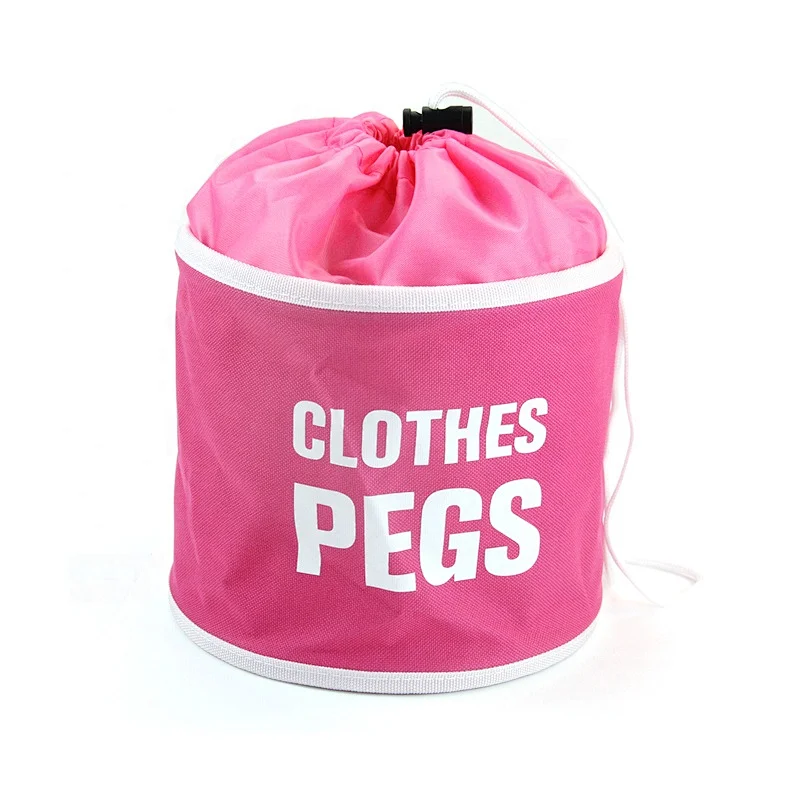 Erik Hot Selling Premium Polyester Peg Bag With Hanger Clips For Outdoor Home Kitchen