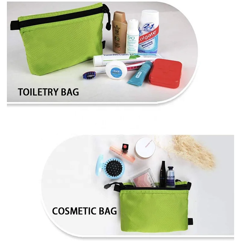Hot Selling Portable Durable Water Resistant Polyester Carry On 3 PCS Toiletry Bag Ses With Zipper For Travel Gym Sport