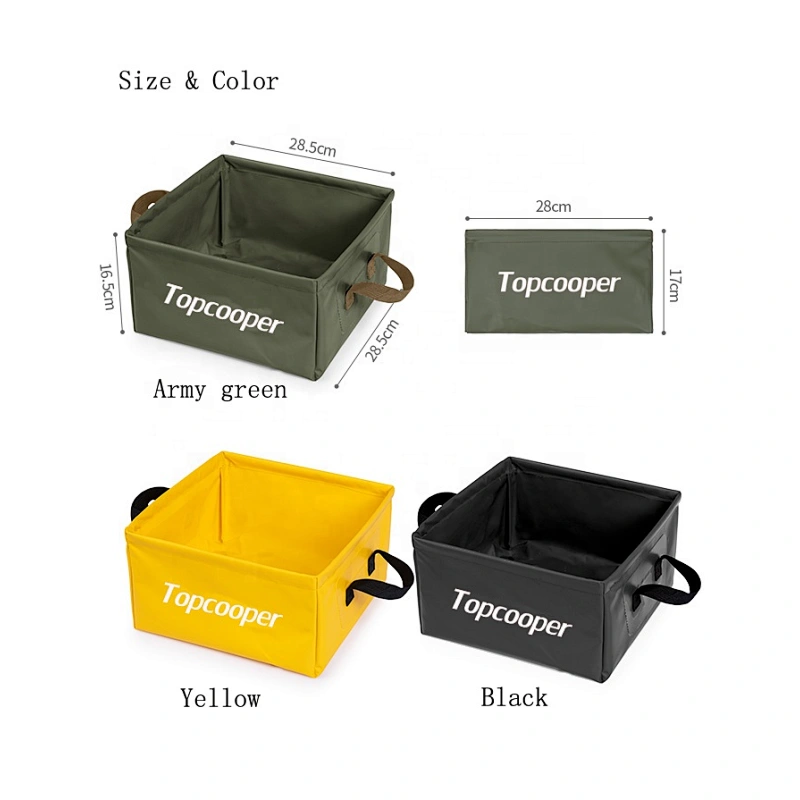 Erik Hot Selling 14L 500D Tarpaulin Folding Bucket With Handle For Camp Hiking Gardening Kitchen