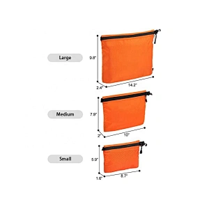 Hot Selling Portable Durable Water Resistant Polyester Carry On 3 PCS Toiletry Bag Ses With Zipper For Travel Gym Sport