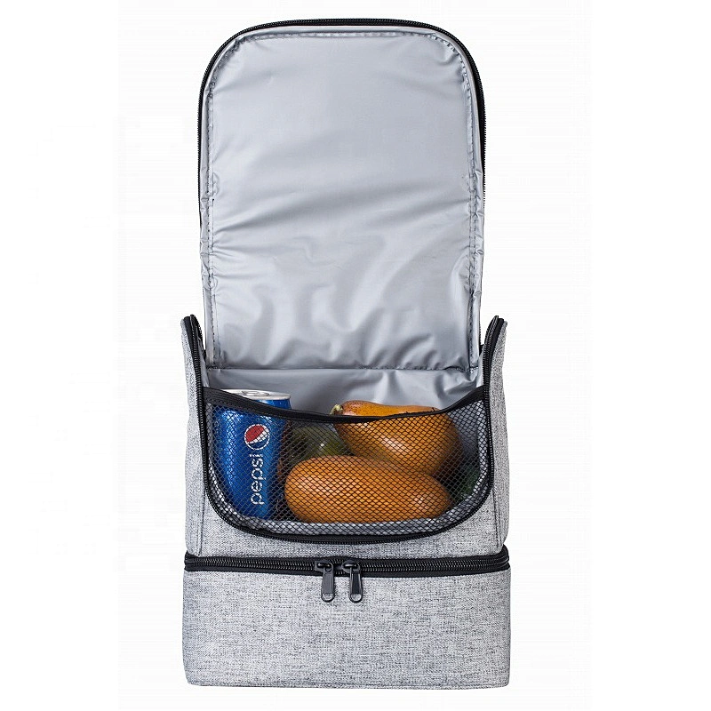 Erik Hot Sell Denim Large Size Insulated Lunch Bag With 2 Compartment For Adult Men Women