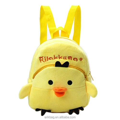 Cartoon Cute Chick Napkin Fleece Backpack Bag Kids Bag for child