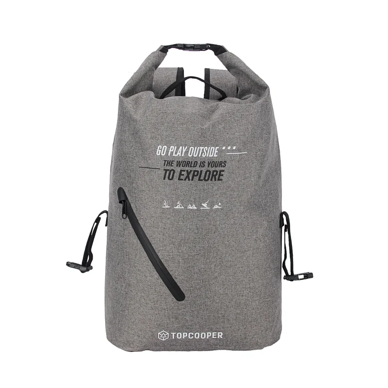 Heavy Duty 30L Waterproof Backpack Roll-Up Closure With Access Front Zipper Pocket