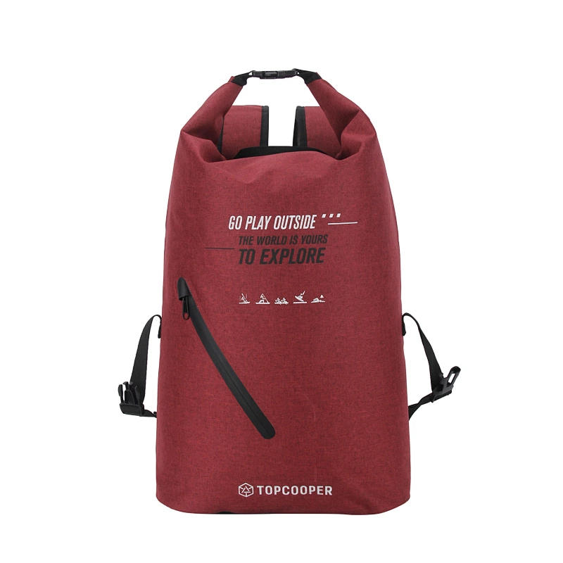 Heavy Duty 30L Waterproof Backpack Roll-Up Closure With Access Front Zipper Pocket