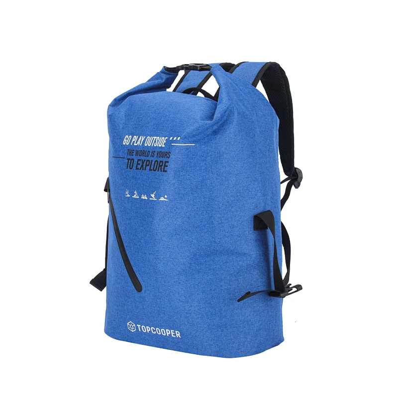 Heavy Duty 30L Waterproof Backpack Roll-Up Closure With Access Front Zipper Pocket