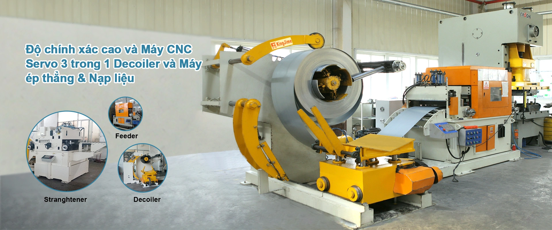 Độ chính xác cao và Máy CNC Servo 3 trong 1 Decoiler và Máy ép thẳng & Nạp liệu