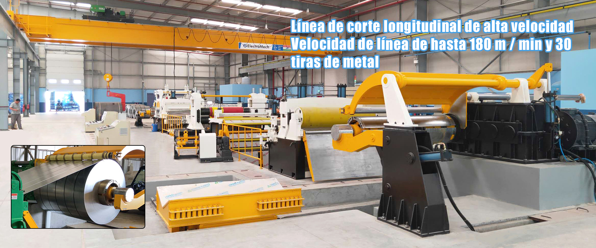 Línea de corte longitudinal de alta velocidad Velocidad de línea de hasta 180 m / min y 30 tiras de metal