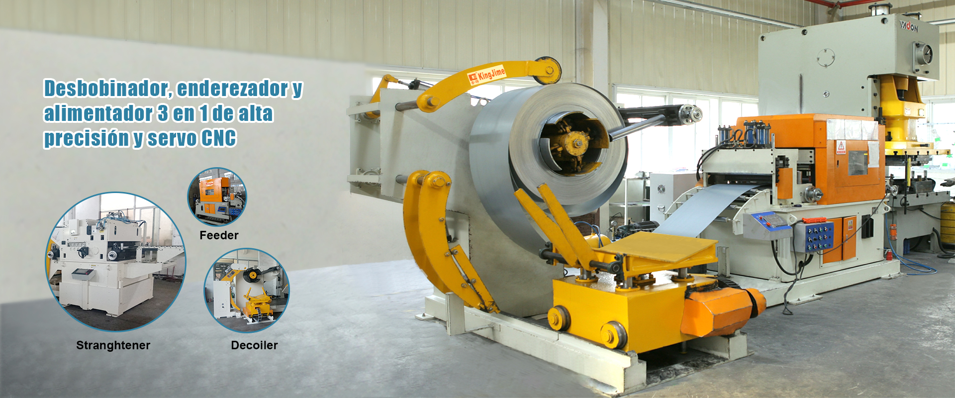 Desbobinador, enderezador y alimentador 3 en 1 de alta precisión y servo CNC
