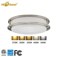 Worbest ETL cETL listed 5CCT 25W 14inch 16inch LED Flush Mount Ceiling Light Double Ring Style