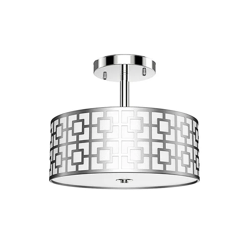 Worbest 13inch Sarin Nickel/Black 3-Light Semi Ceiling Light Decorative Lamp