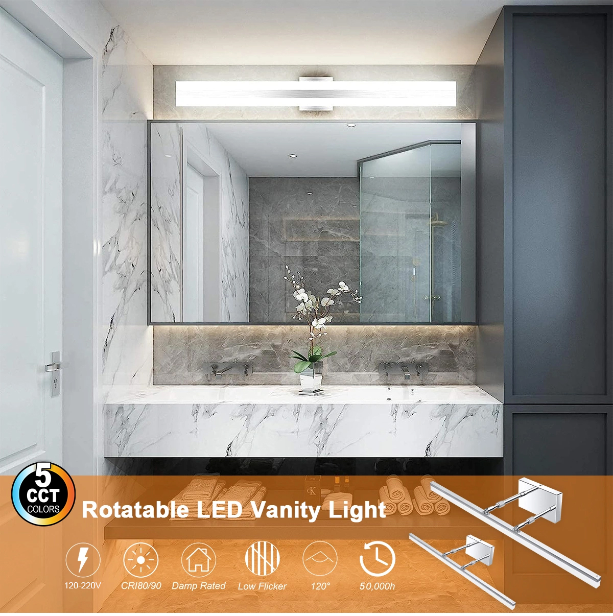 led vanity light in Bathroom,Vanity Lights Above Mirror,led mirror ...