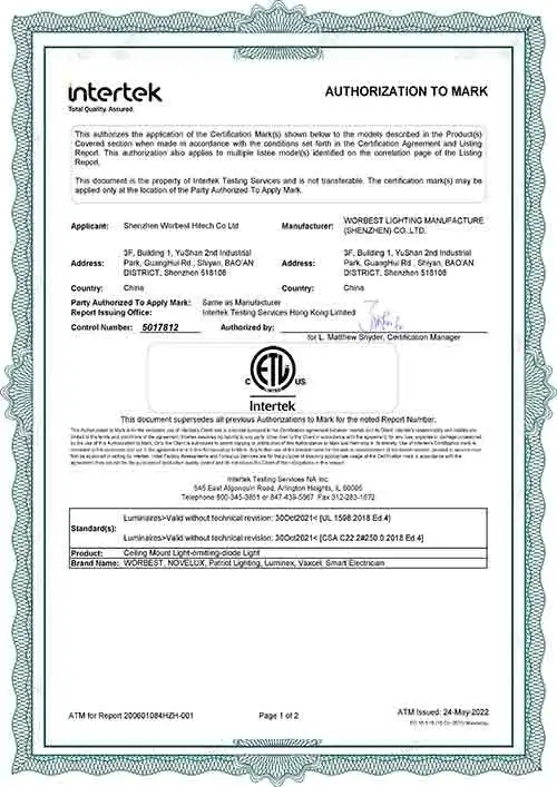 ETL certificatied