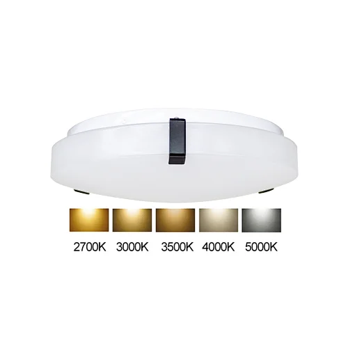 Worbest 12inch 14inch 15W/25W 120V 80CRI Modern Black Round LED Ceiling Lights 2700K-5000K 5CCT Adjustable 100%-10% Triac Dimmable Install in Damp Location UL/cUL Certification Decorative Lamp