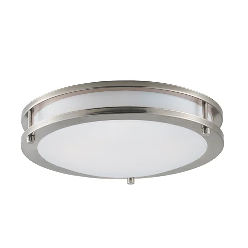 Worbest Ultra Thin Round Double Ring LED Ceiling Light 10/12/14/16inch brush nickel flush mount