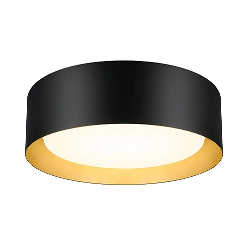 Worbest Macaron Led Flush Mount Ceiling Light Black/White，15W /25w/30w，5CCT Adjustable 2700k 3000K 3500k 4000K 5000K, 13inch/15inch/17inch Modern Dimmable Ceiling Lamp with Gold Accents for Bathroom Hallway with ETL certificated