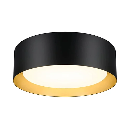 Worbest Macaron Led Flush Mount Ceiling Light Black/White，15W /25w/30w，5CCT Adjustable 2700k 3000K 3500k 4000K 5000K, 13inch/15inch/17inch Modern Dimmable Ceiling Lamp with Gold Accents for Bathroom Hallway with ETL certificated