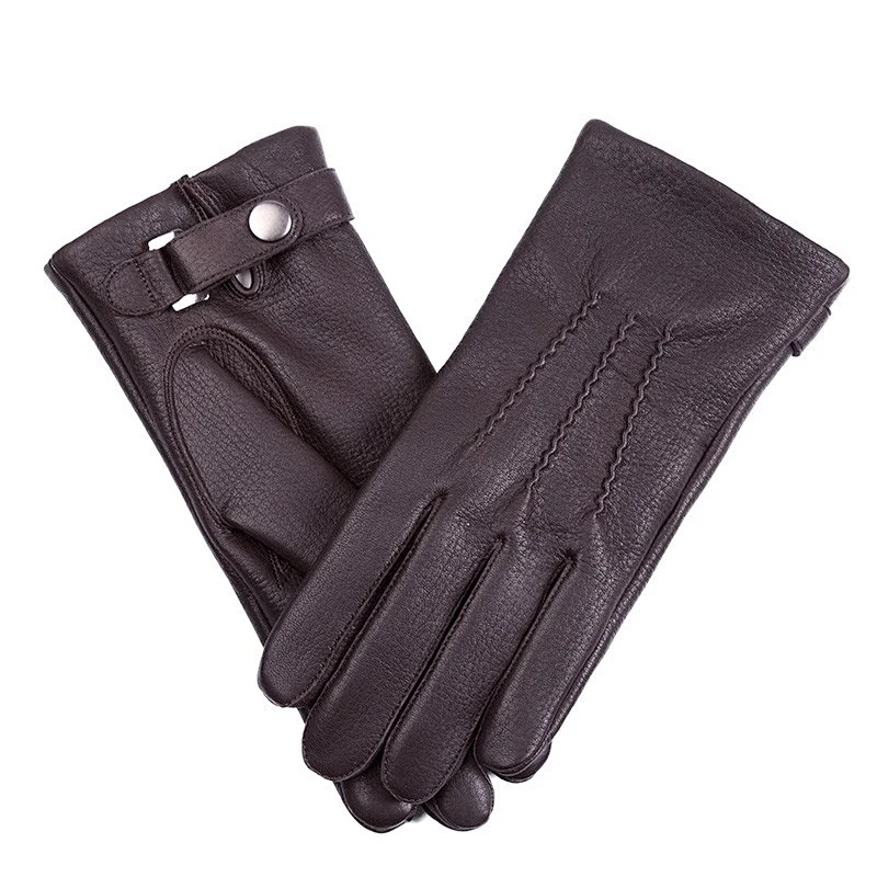 Ladies' Custom Made Luxury Real Rabbit Fur Cuff Leather Gloves for Winter