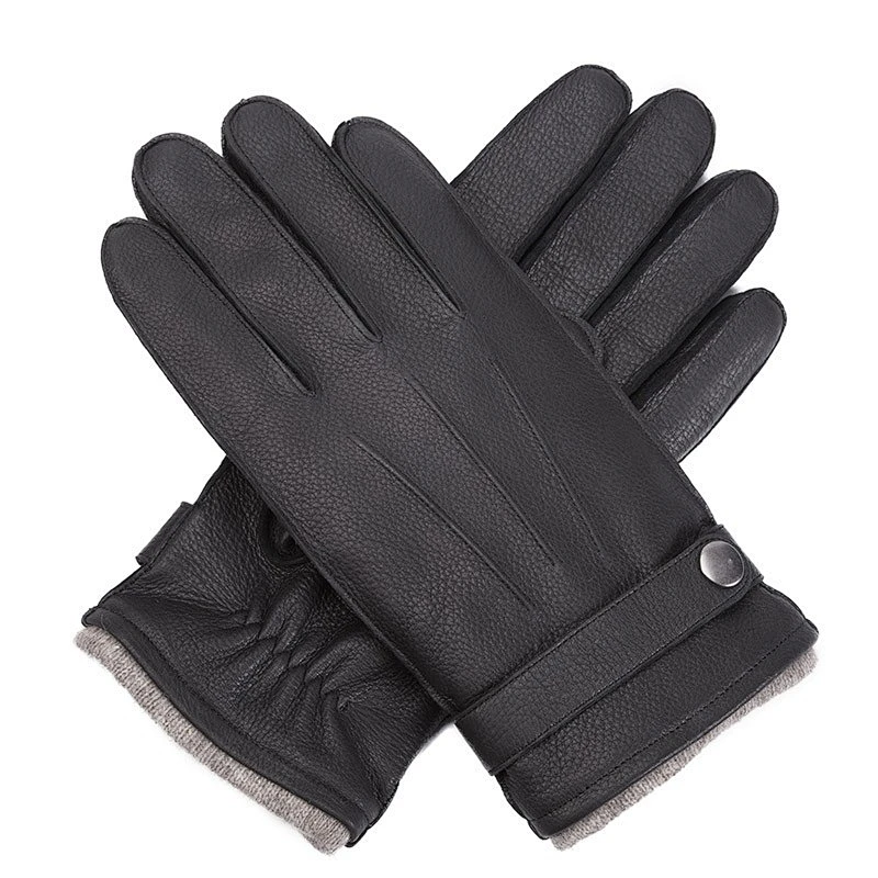 High Quality Custom Men Real Deer Skin Winter Car Driving Leather Gloves