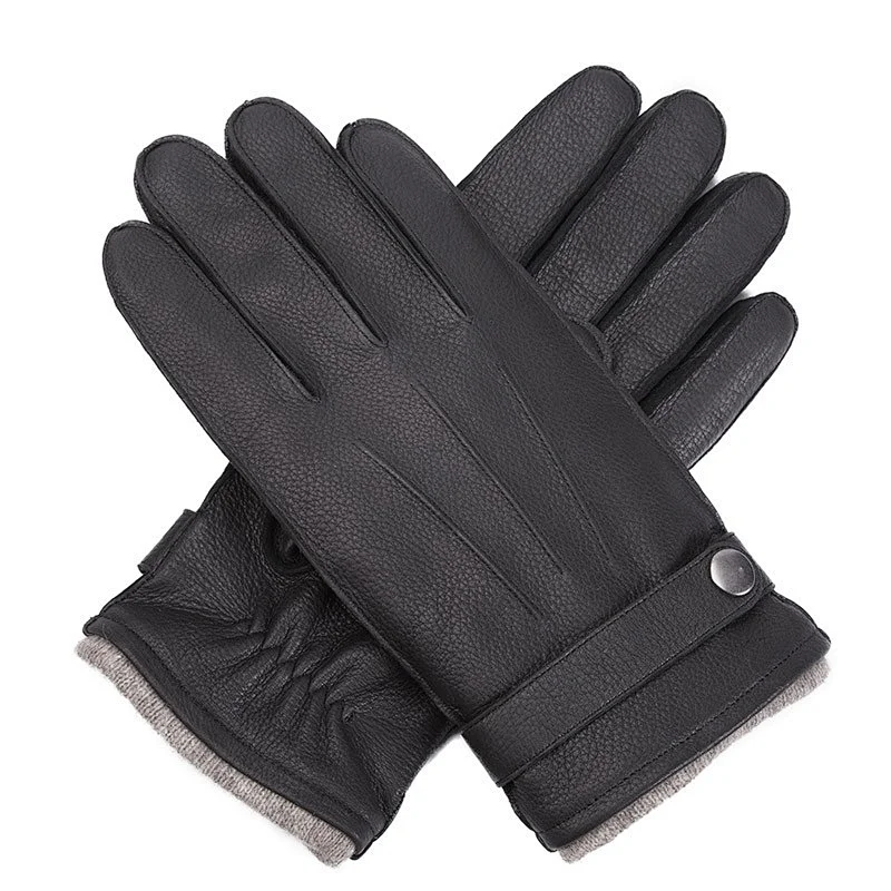Ladies' Custom Made Luxury Real Rabbit Fur Cuff Leather Gloves for Winter