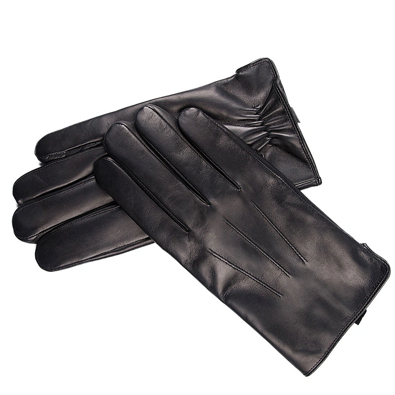 Genuine Goat Skin Sheepskin Leather Bike Car Driving Gloves for Men
