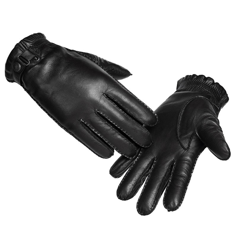 Men's Genuine Sheepskin handmade Winter Driving Leather Gloves for Boys