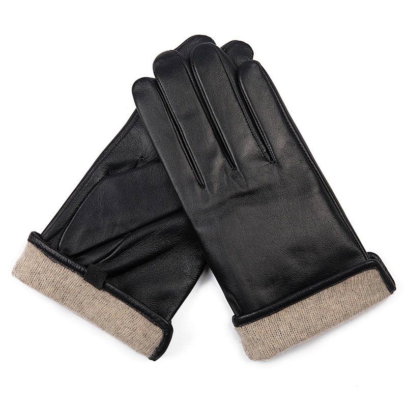 Man's Custom Car Driving Cashmere lined Sheepskin leather Gloves Winter Warm