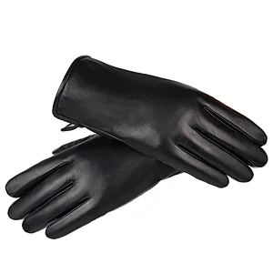 Ladies' Custom Made Luxury Real Rabbit Fur Cuff Leather Gloves for Winter