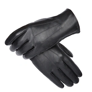 Wholesale Mens Winter Leather Gloves Good Genuine Sheepskin Black Brown Dress Leather Gloves for Car Driving