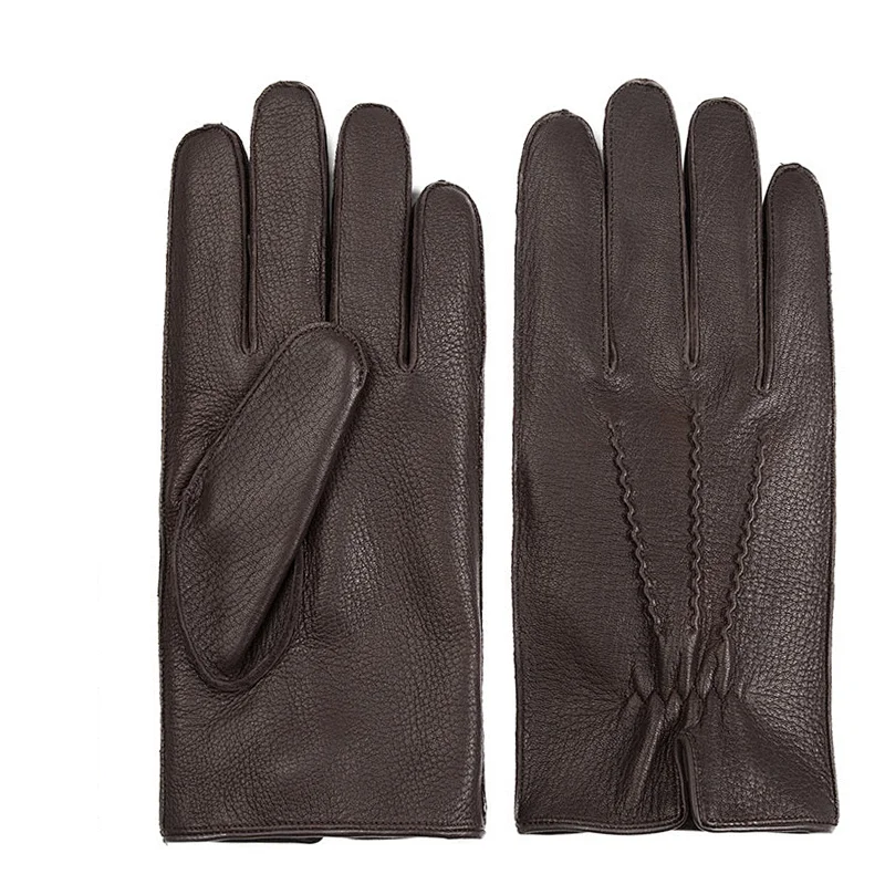 Custom Fashion Luxury China Manufacturer Wholesale Men Cheap Winter Warm Real Genuine Deerskin Car Driving Leather Palm Gloves