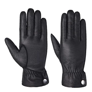 Mens Genuine Deerskin Car Driving Handjob Custom made Leather Gloves Winter