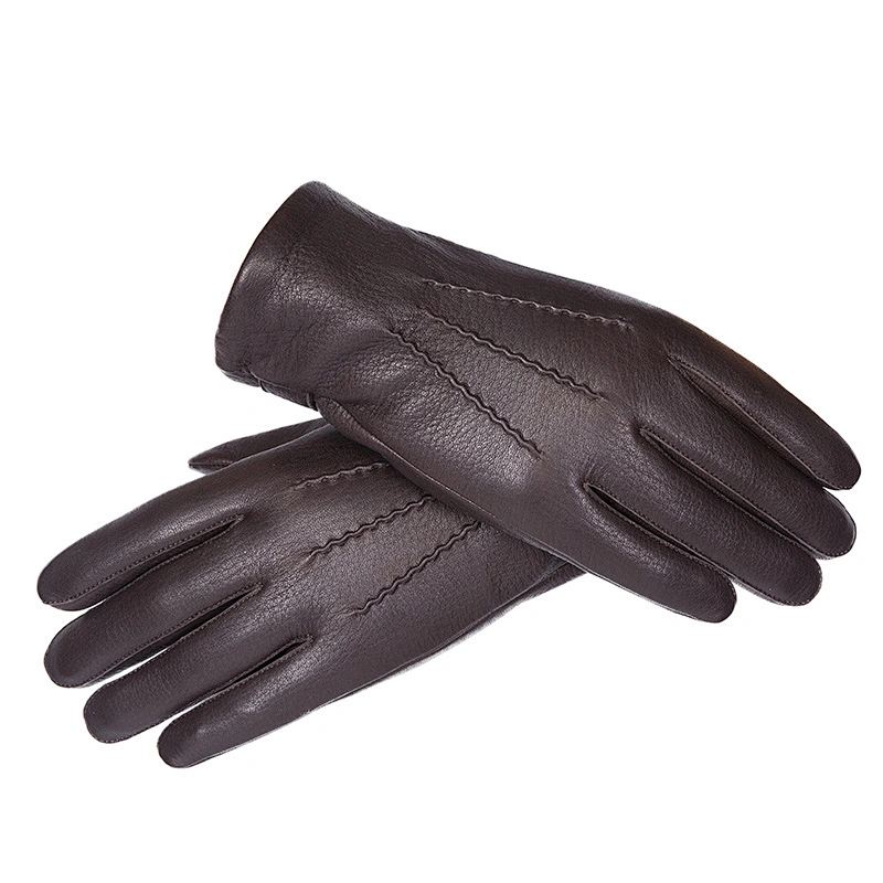 Ladies' Custom Made Luxury Real Rabbit Fur Cuff Leather Gloves for Winter