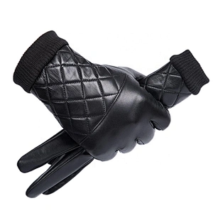 Men Custom Ethiopian Goatskin Dress Winter Warm Leather Glovesskin Black Brown Dress Leather Gloves for Car Driving