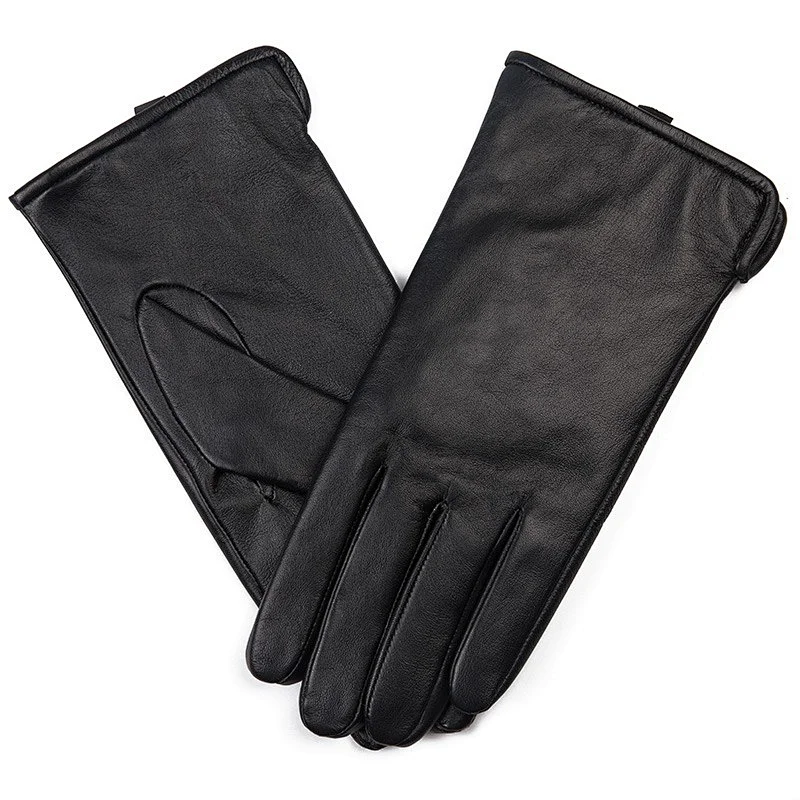 Ladies' Custom Made Luxury Real Rabbit Fur Cuff Leather Gloves for Winter
