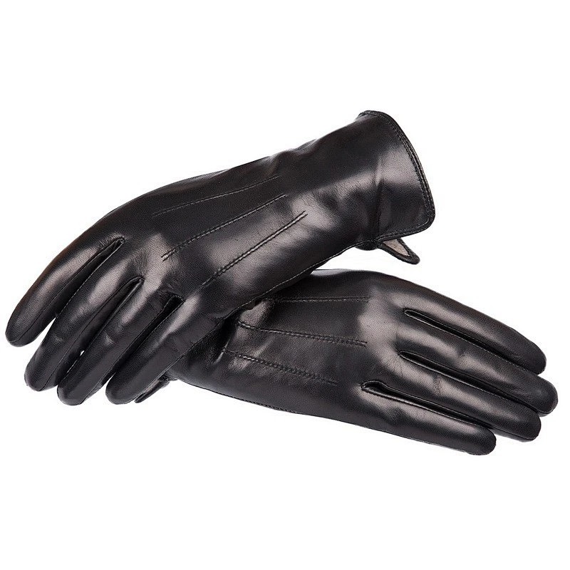 Genuine Goat Skin Sheepskin Leather Bike Car Driving Gloves for Men
